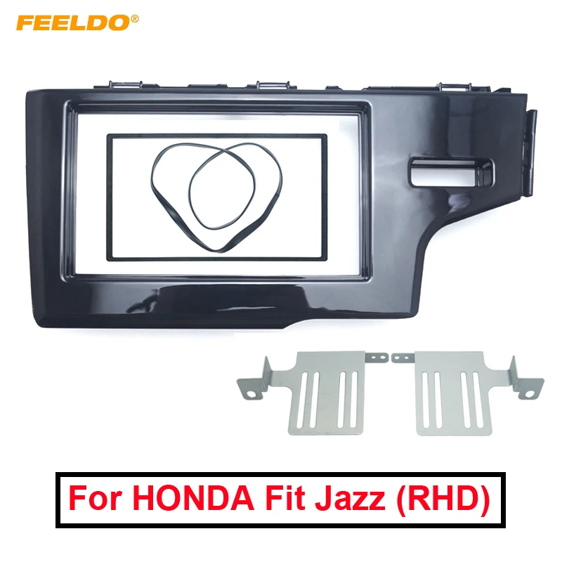FEELDO автомобильный 2Din стерео радио приборная панель Fascia рамка для HONDA Fit Jazz (RHD) 2013 +