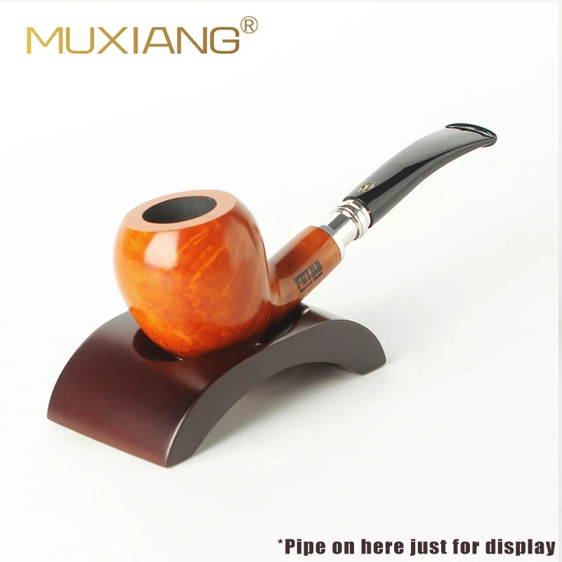 

RU-MUXIANG Handmade Solid Wood Pipe Holder High-class Smoking Arc 1 Pipe Rack Stand for Pipes rack fa0043wb