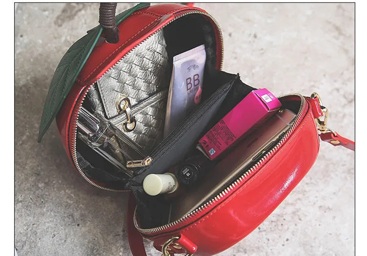 2017 женская мода сумки на ремне милые apple формы причинно вестник мешки круговой пу