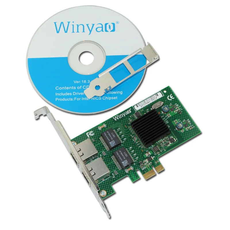 Winyao WY575T2 PCI-e X1 настольный гигабитный Ethernet адаптер с двумя портами сетевая карта