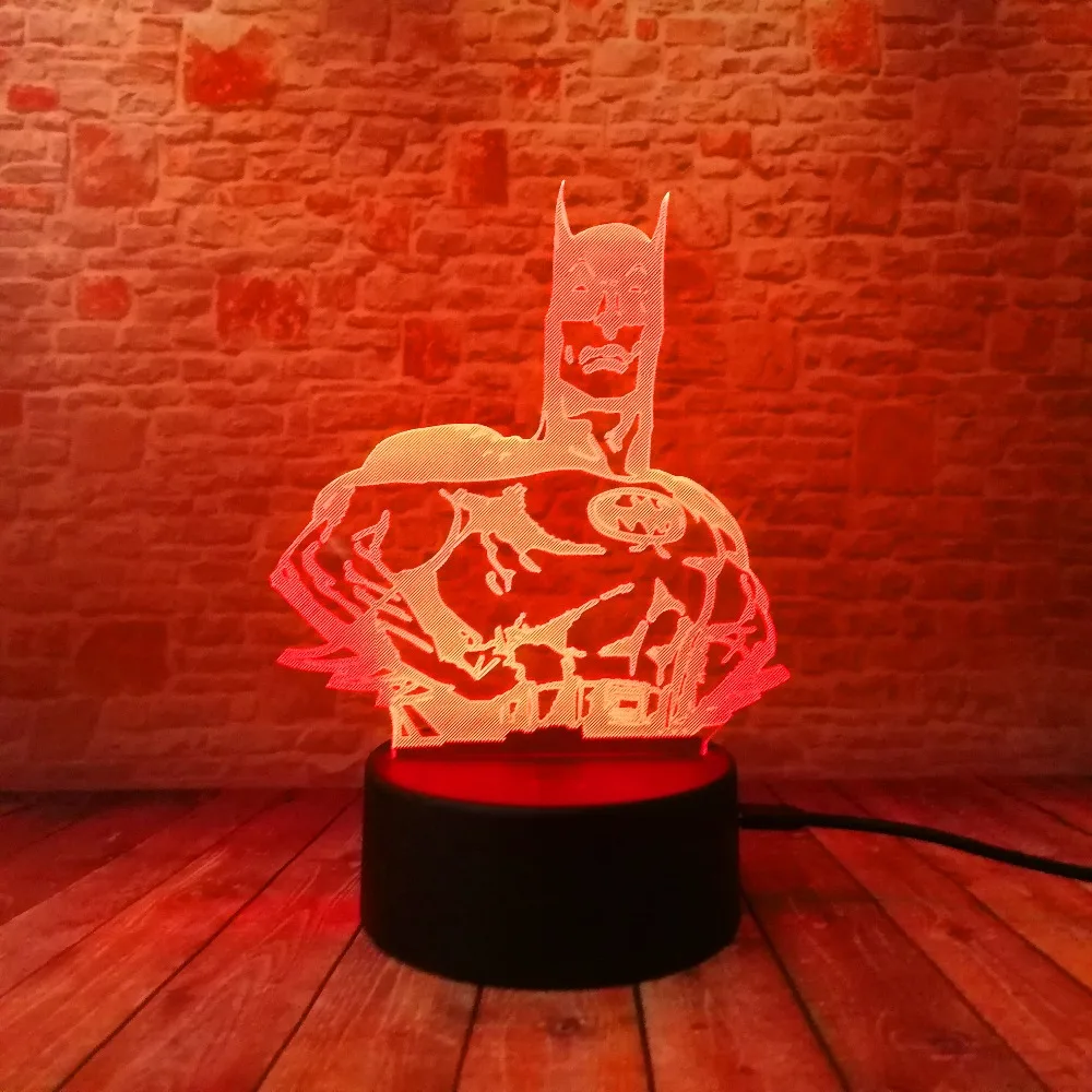 Marvel& DC Legends, 3D фигурка Бэтмена, Супермена, Железного человека, Человека-паука, экшн-героя, 7 цветов, меняющиеся вентиляторы для мальчиков, подарки на день рождения, Рождество