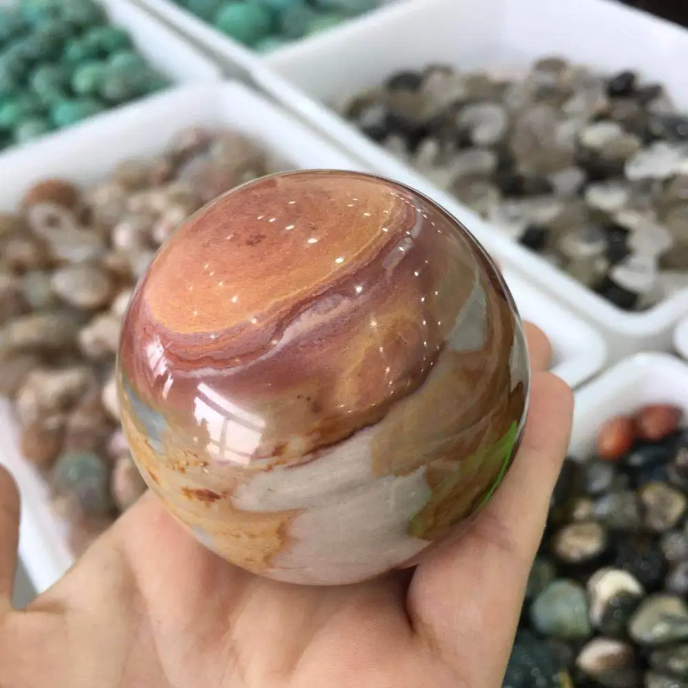 

Ocean jasper quartz sphere crystal polished ball reiki healing natural stone and minerals home decoration for sale 1pcs