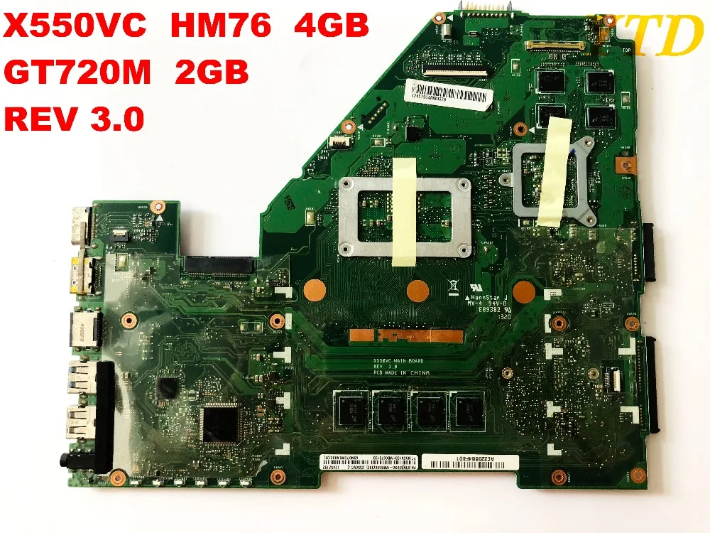 Оригинальная материнская плата для ноутбука ASUS X550VC HM76 4 Гб GT720M 2 REV 3 0