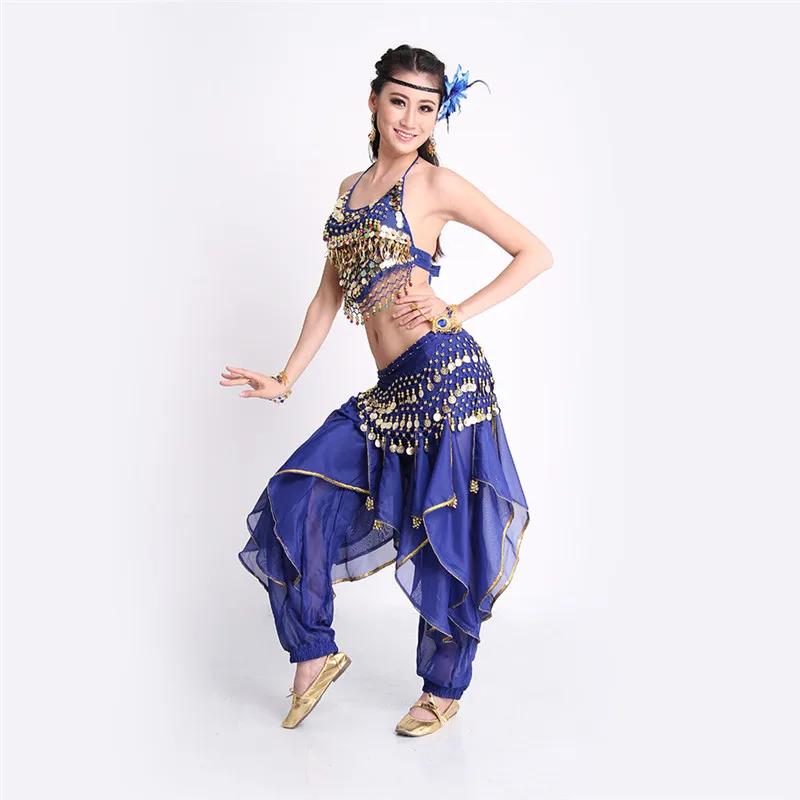 6 Colors Belly Dance Pant +Top+Belt Girls Ballroom Costume Indian Dress 3PCS/SET Oriental Costumes Cheap Price | Тематическая