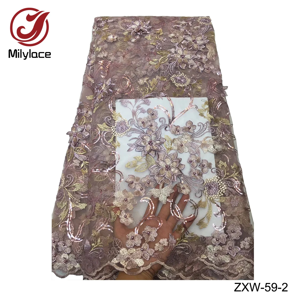 Фото Milylace new coming nigerian lace fabric with sequins design embroidery beads african for dress ZXW-59 Дом и сад Milylace new coming nigerian lace fabric with sequins design embroidery beads african for dress ZXW-59 Дом и сад