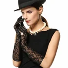 Новое поступление, женские перчатки длиной 45 см, кружевные перчатки из овечьей кожи, настоящая натуральная кожа, модные однотонные перчатки до локтя для взрослых, для одежды L112N