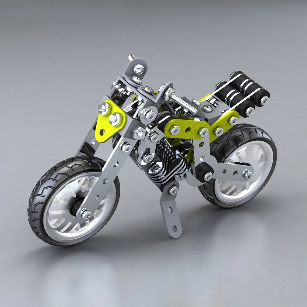 Строительные блоки из нержавеющей стали для мотоцикла обучающая детская игрушка