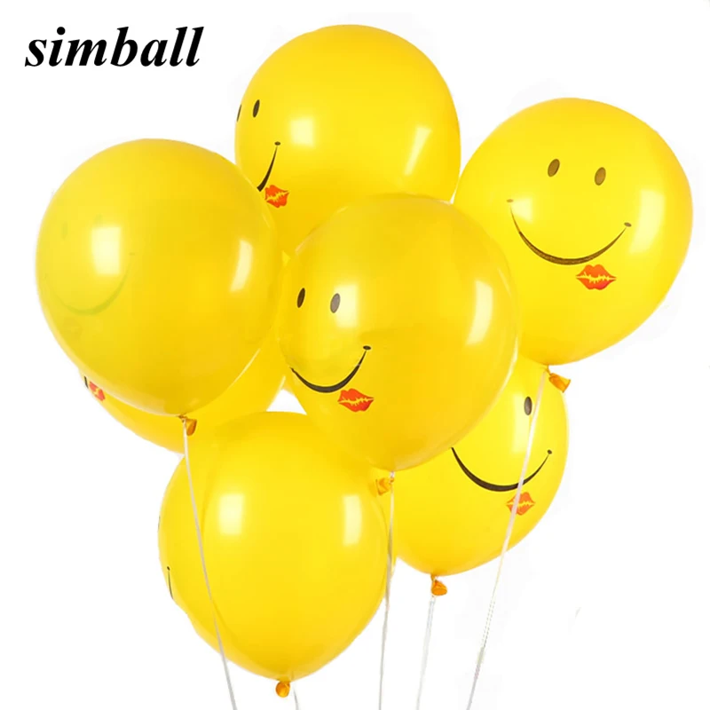 10pcs/lot 12inch 2.8g Smile Lips Yellow Latex Balloon Inflatable Air Balls For Wedding Birthday Party Decoration Helium Balloons | Дом и сад