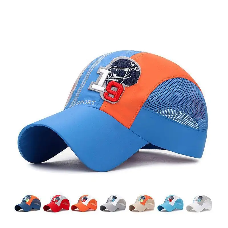 

Kagenmo Child Baseball Cap Summer Quick Dry Unisex Bone Brim Sunscreen Hat Outdoor Sports Mesh Cool Visor 48-55cm