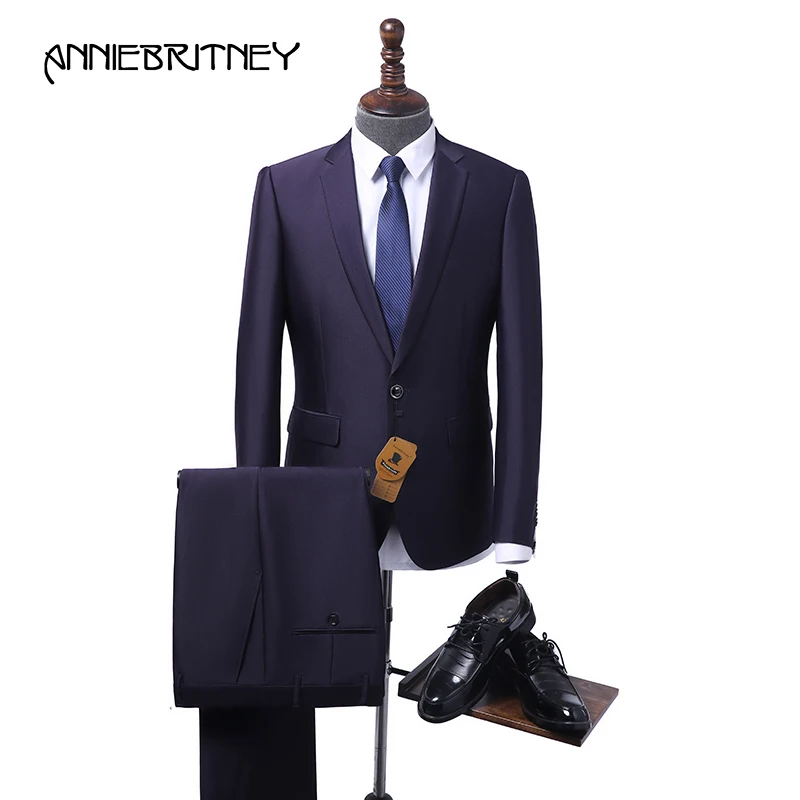 

2018 New Brand Purple Formal Men Suit Set Slim Fit Gentle Marriage Groom Blazer Business Prom Tuxedo Style Terno Jacket+Pant