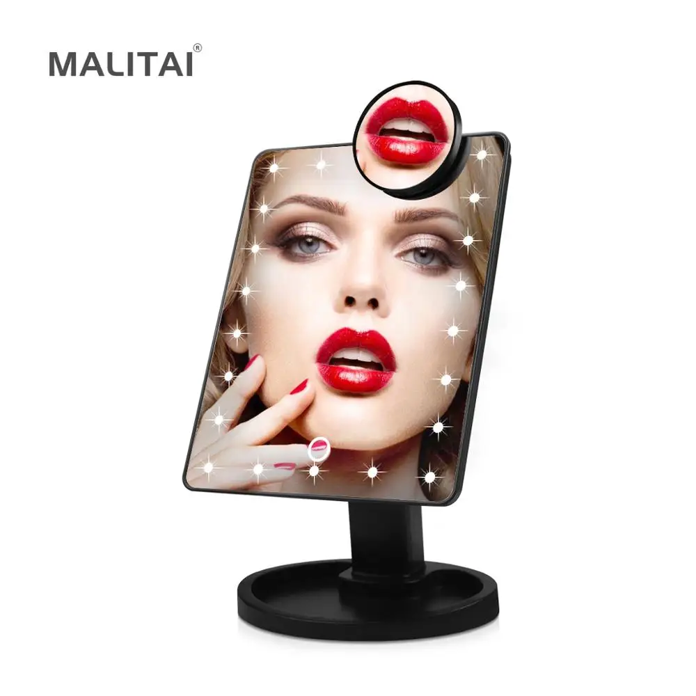 USB LED Beauty Makeup light Touch Sensor косметическое зеркало 1X 10X настольная диммируемая