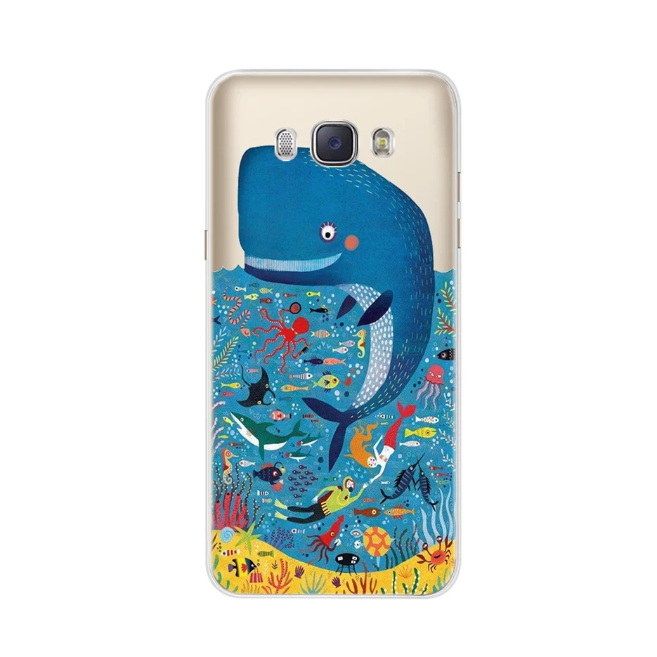 Цветной цветочный чехол для samsung Galaxy J5 j510 J510F, силиконовый мягкий чехол для samsung J5 J 5, чехол s, бампер - Цвет: Светло-коричневый