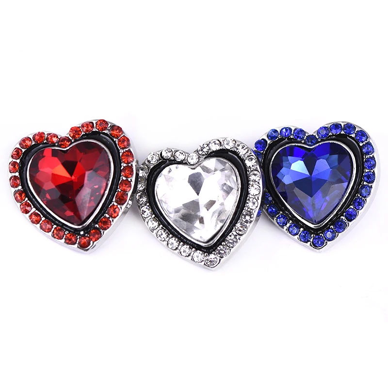 Модные KZ1449 красота Стразы Красочные сердца 18 мм застежки для браслета оптовая