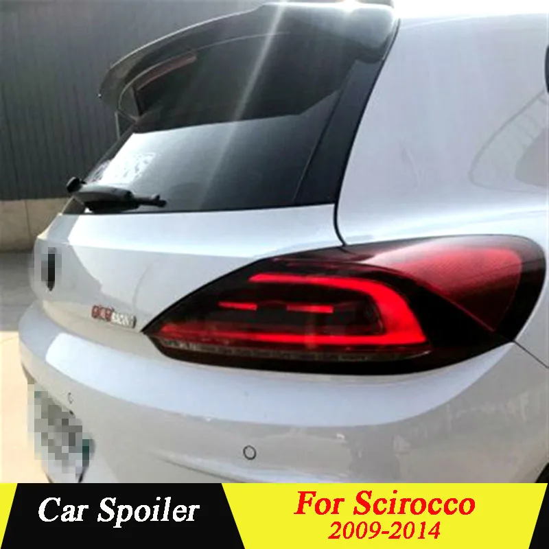 Автомобильное украшение в виде хвостового крыла для Volkswagen Scirocco 2009 2010 2011 2012 2013 углеродного волокна черный задний багажник спойлер на крыше