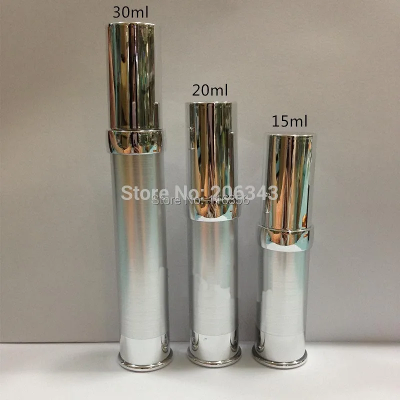 Серебряная безвоздушная бутылка или для лосьона 30 мл с безвоздушным насосом