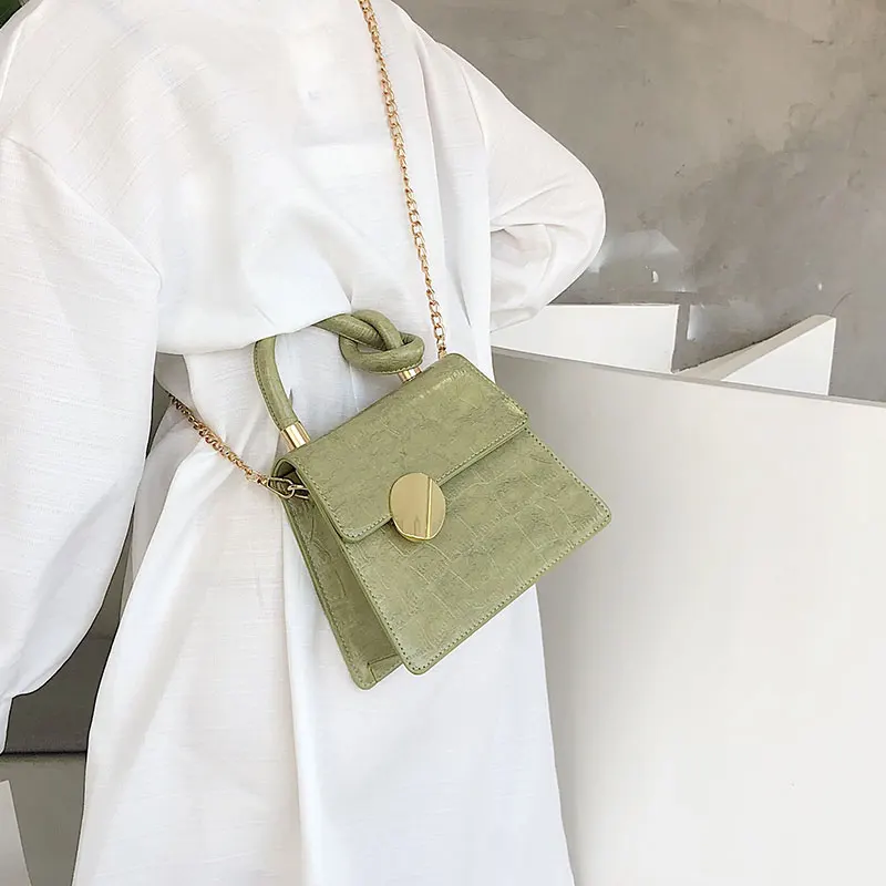 Matcha/зеленые женские сумки через плечо с крокодиловым узором 2019 маленькая сумочка