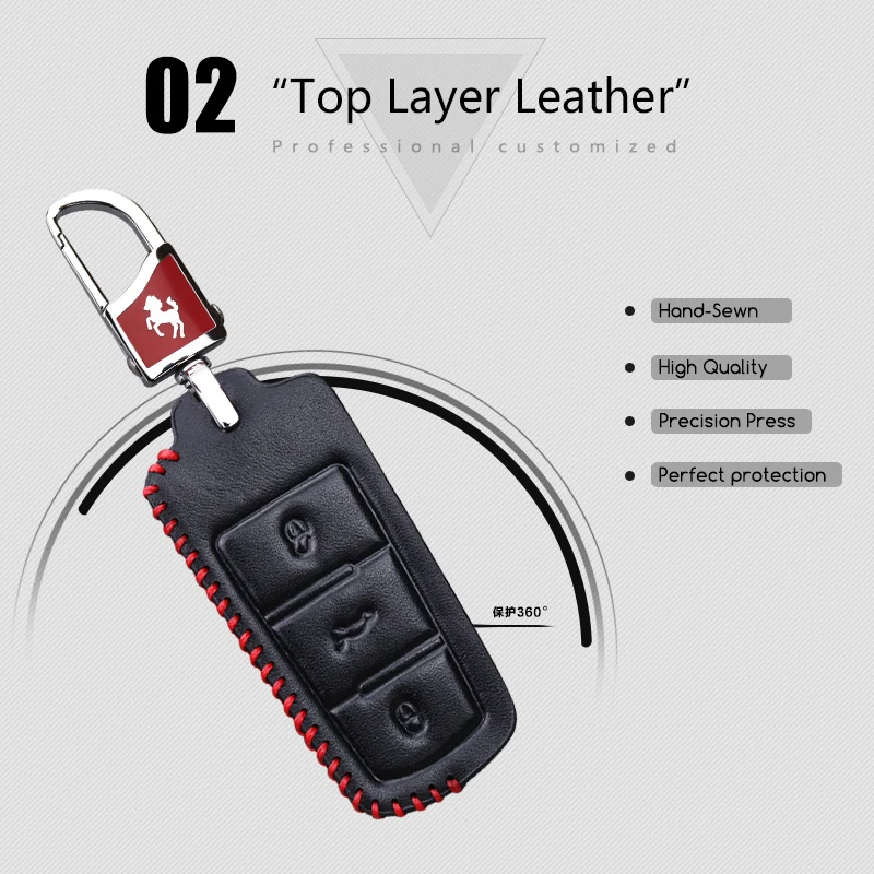 For VW Key Case Genuine Leather Car Cover Volkswagen Polo Golf 5 7 Passat B8 B7 Tiguan Touareg Ring Holder | Автомобили и