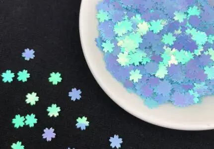 blue 10 г розовый Сакура Блеск Конфетти из блесток DIY ремесло материал 5 мм сладкий голубой Вишневый цветок УФ Украшение из эпоксидной смолы ювелирные изделия заполнения пайетками - Цвет: blue