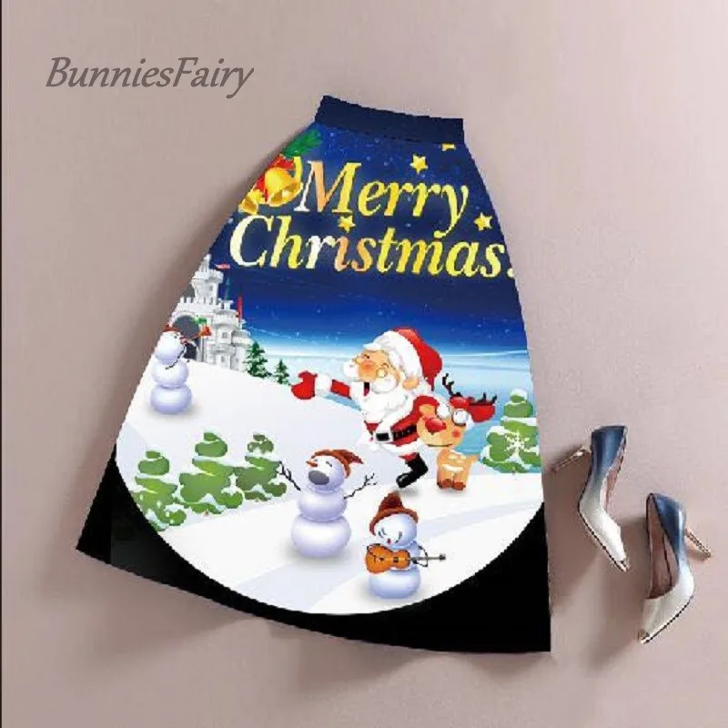 11 Bunniesfairy футболок с рисунками героев мультфильма Высокая Талия плиссированная юбка миди Рождественский костюм год Праздничная одежда красная юбка с фалдами - Цвет: 11