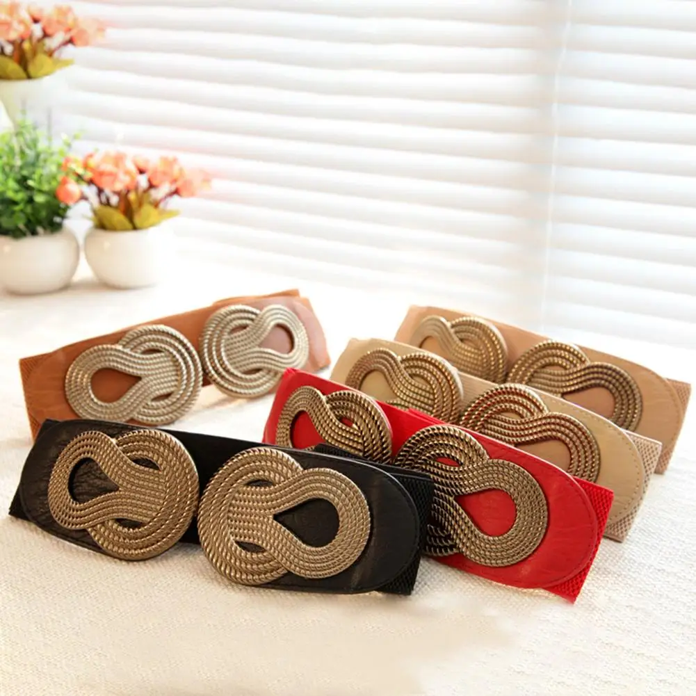 Эластичный ремень для широкой талии женский широкий пояс декоративные элементы