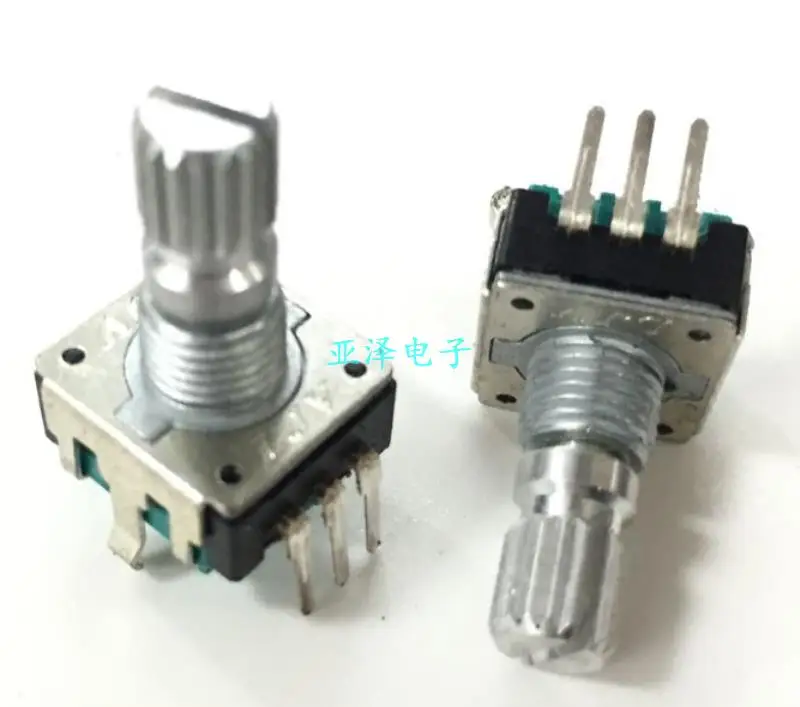 2PCS/LOT LJV high quality EC12 type metal handle digital encoder with switch 24, positioning with thread saw tooth, shaft length