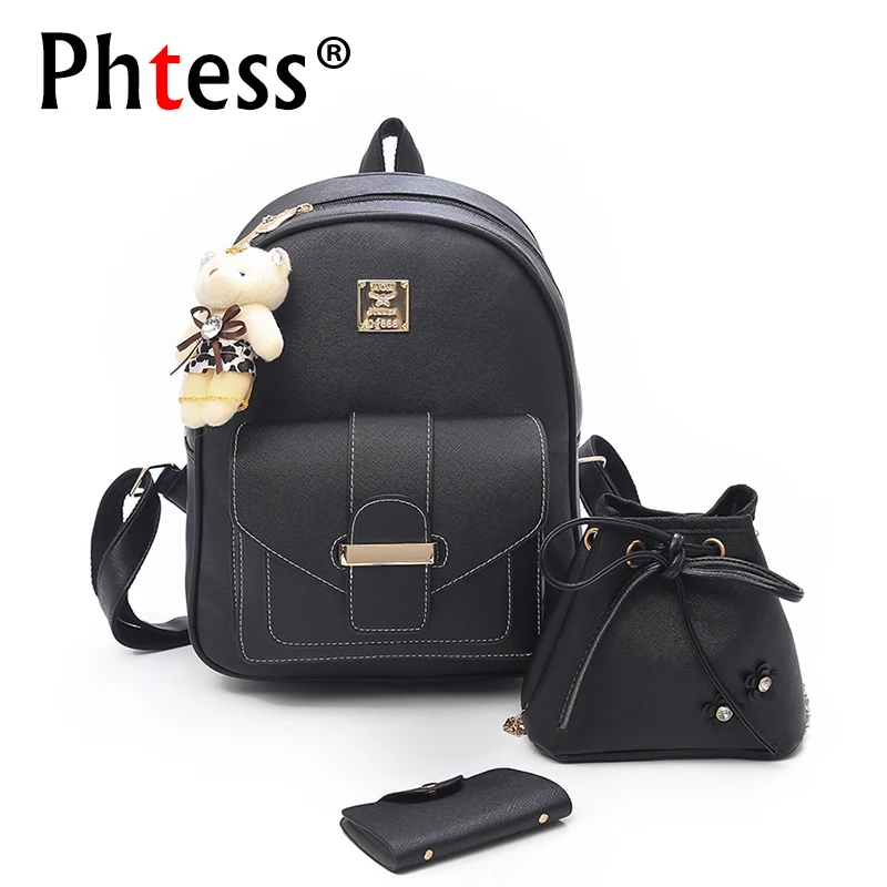 2018 Для женщин кожа композитный рюкзаки для девочек-подростков Sac Dos школьные