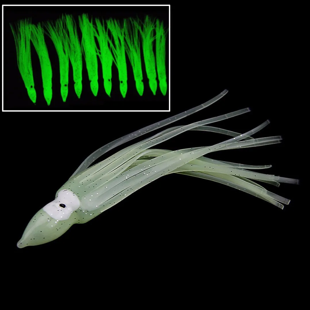 

10 шт., светящиеся в темноте юбки-осьминоги, 16 см/8,2 г