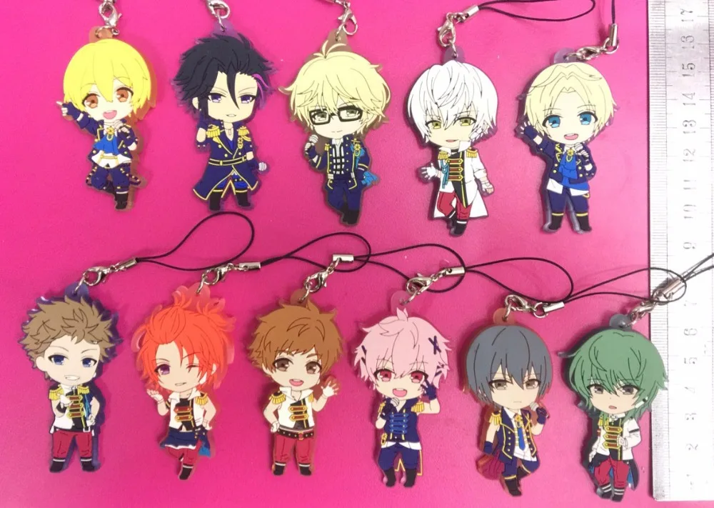 

11pcs/lot The Animation Original Japanese anime figure rubber Silicone sweet smell mobile phone charms/key chain/strap G934