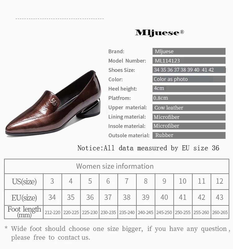 MLJUESE/; женские туфли-лодочки из коровьей кожи; сезон осень-весна; женские туфли на высоком каблуке с острым носком кофейного цвета; вечерние, свадебные; размеры 34-42