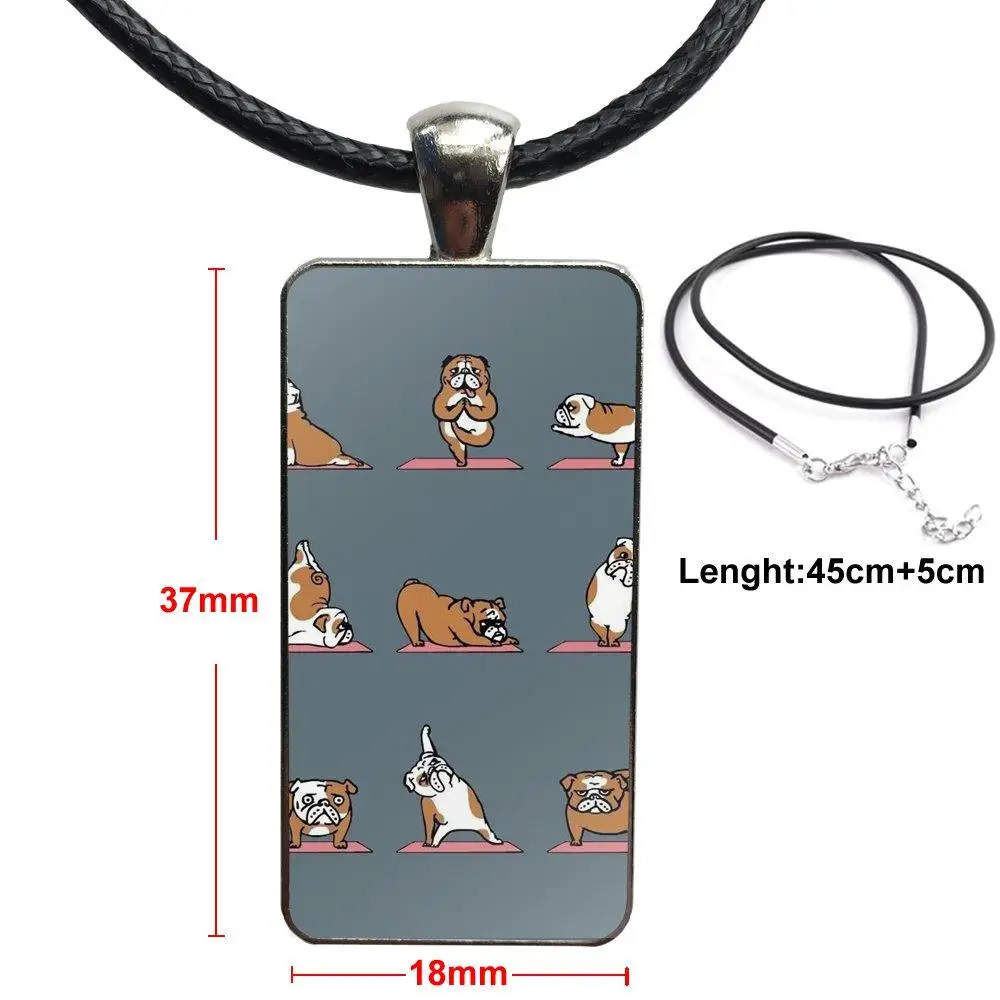 For Christmas Gift Brand Stainless Steel Color Jewelry Fashion Statement Necklace Glass Necklaces Pendants English Bulldog | Украшения и