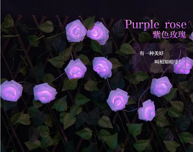 

2pcs 2M 20 Bulds LED Rose String Lights Garland Battery Powered for Christmas Party Wedding Festive Decorations LED Light