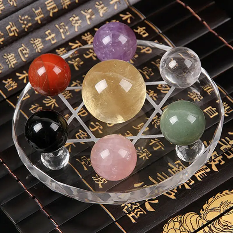 Fengshui Seven Star Array хрустальный шар естественного цвета + пластинчатая основа для