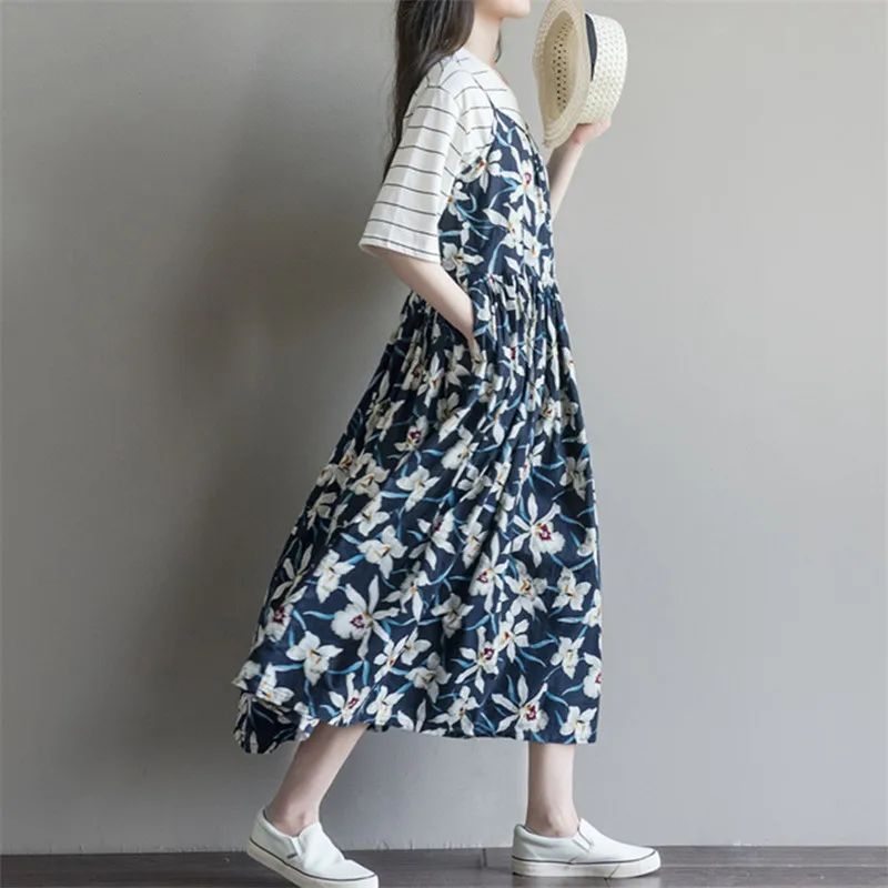 2017 новое летнее ретро платье с цветочным принтом женское на бретельках в стиле Mori