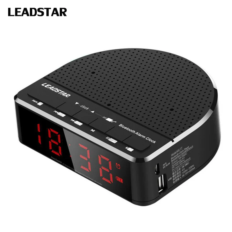 Беспроводной FM радиоприемник 6 в 1 Bluetooth колонка Настольный будильник с большим