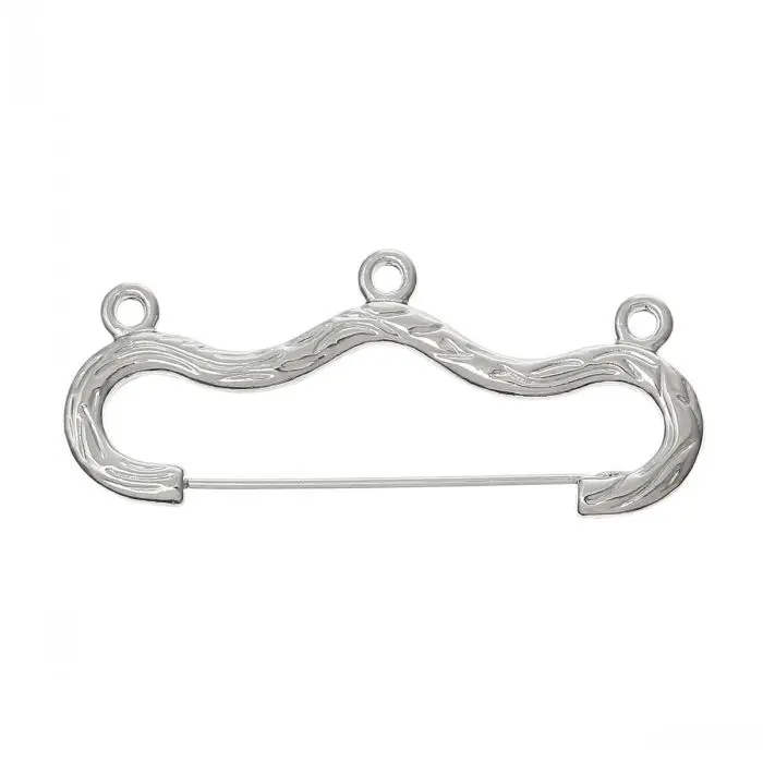 

DoreenBeads Brooches Findings Hanger 3 Loops dull silver color(Lead,Nickel Free)4.6cm x 2cm(1 6/8" x 6/8"),20PCs