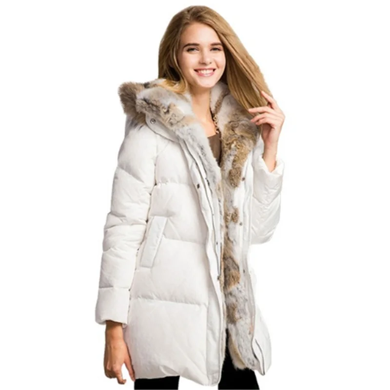 Новинка 2019 зимние женские пуховики модная Женская Толстая теплая парка с большим