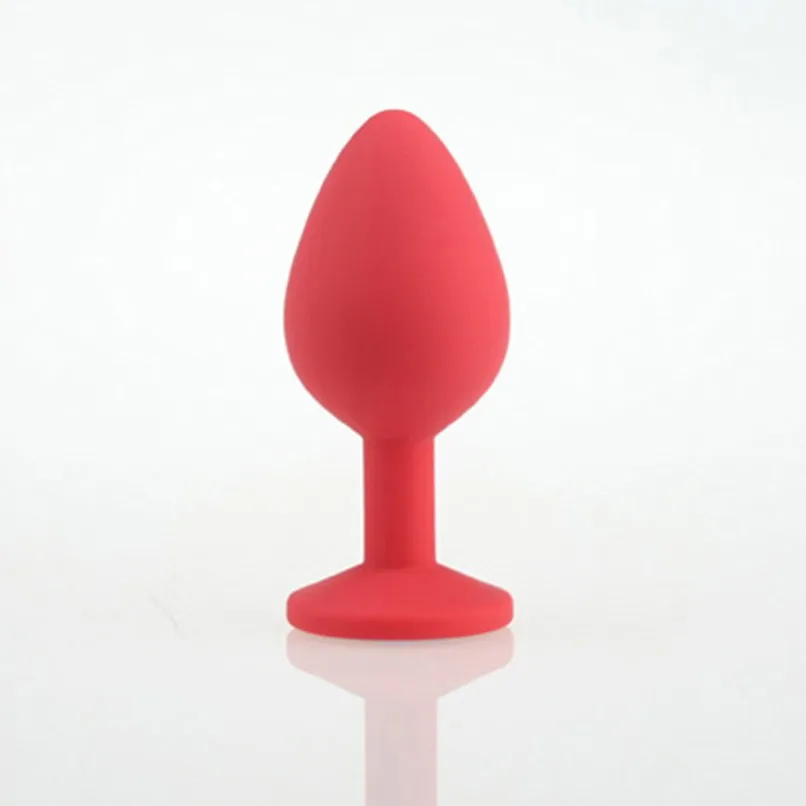 Большие размеры Силиконовые анальные пробки с драгоценными камнями анальный