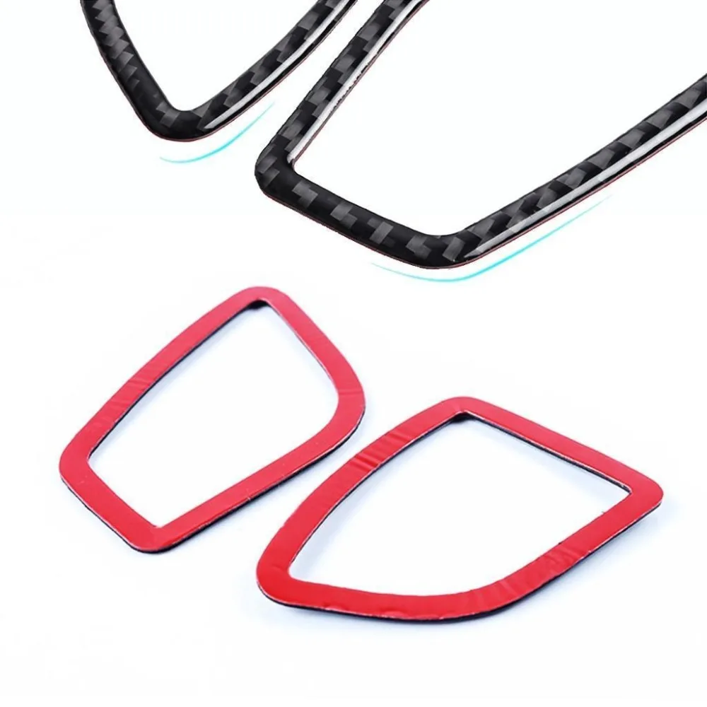 

BBQ@FuKa 2 PCS Carbon Fiber Trim AC Air Outlet Vents Stickers Interior Decoration Cover For BMW 3 ABS Carbon fiber Stickers