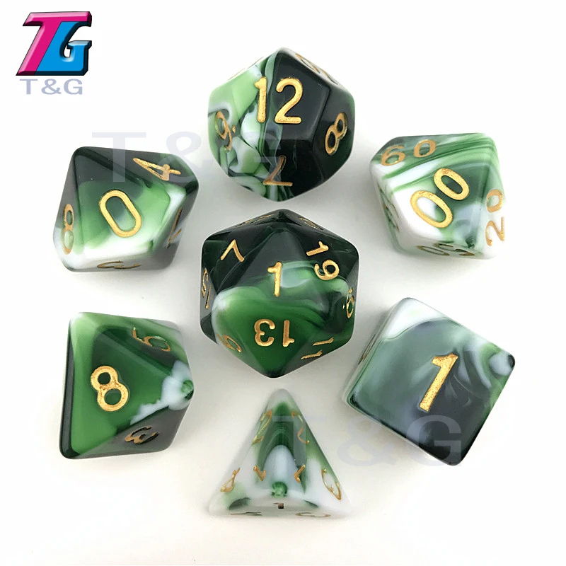 7 шт TRPG игральные кости для D& D D4-D20 многогранные аксессуары для настольной игры