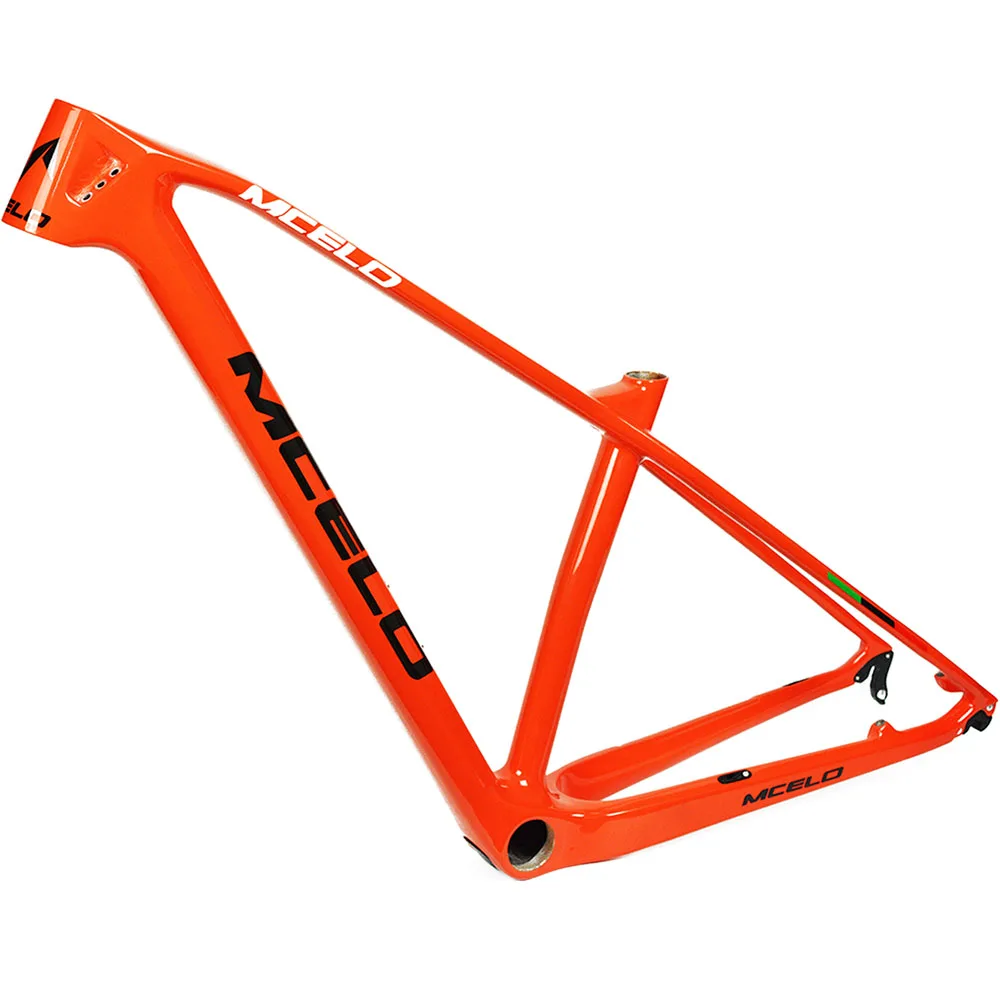 orange 29er 15S MCELO бренд T800 карбоновая mtb рама 29er mtb карбоновая рама 29 рама карбоновая для горного велосипеда 142*12 или 135*9 мм велосипедная Рама - Цвет: orange 29er 15S