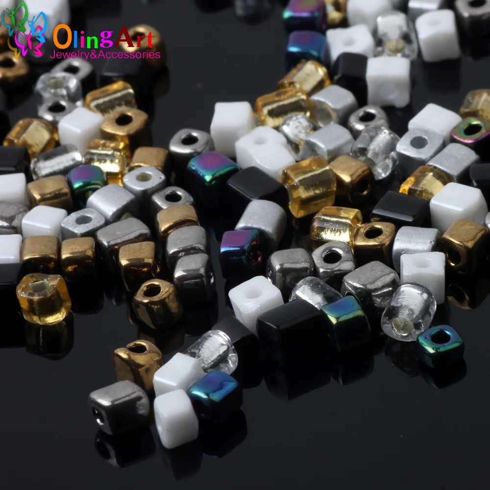 OlingArt новый смешанный цвет 3x4 мм стеклянные бусины 25 г пробки разделитель бисера DIY