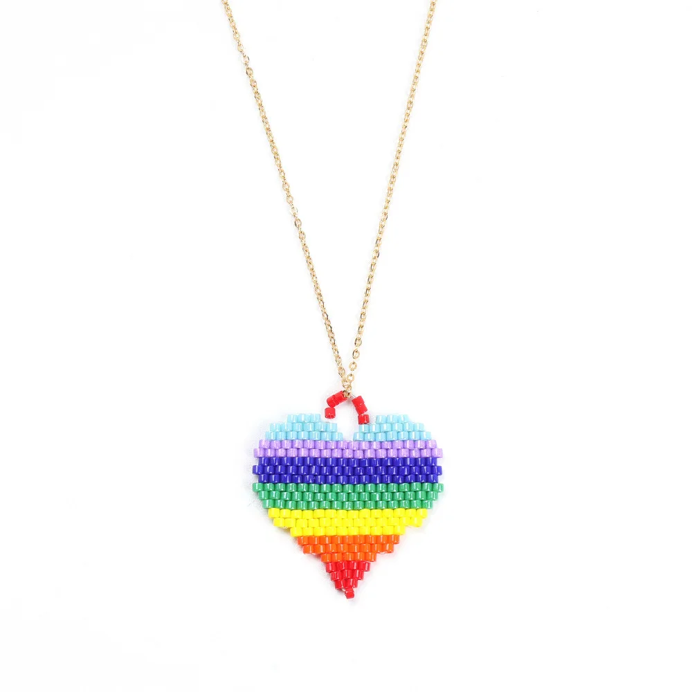 Ling клетчатое ожерелье кулон Миюки рисовые бусы плетение Классический Поп