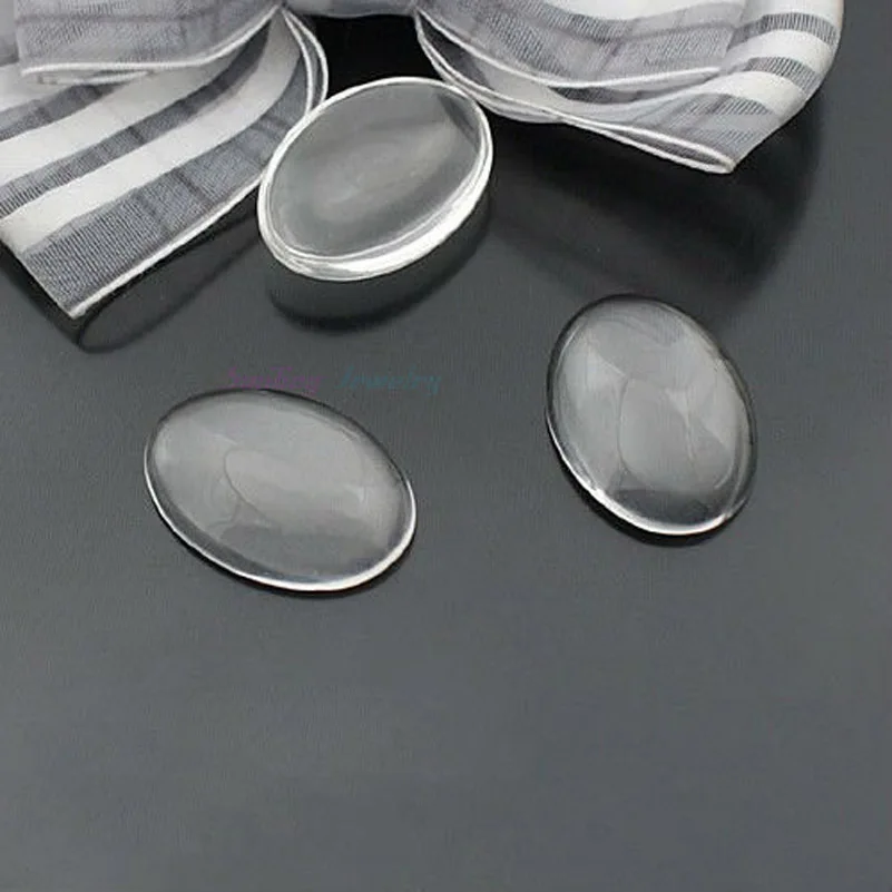 50pcs 13*18mm (4mm Thick) Clear Oval Domed Magnifying Acrylic Glass Cabochons For DIY Photo Pendant Tray Setting | Украшения и