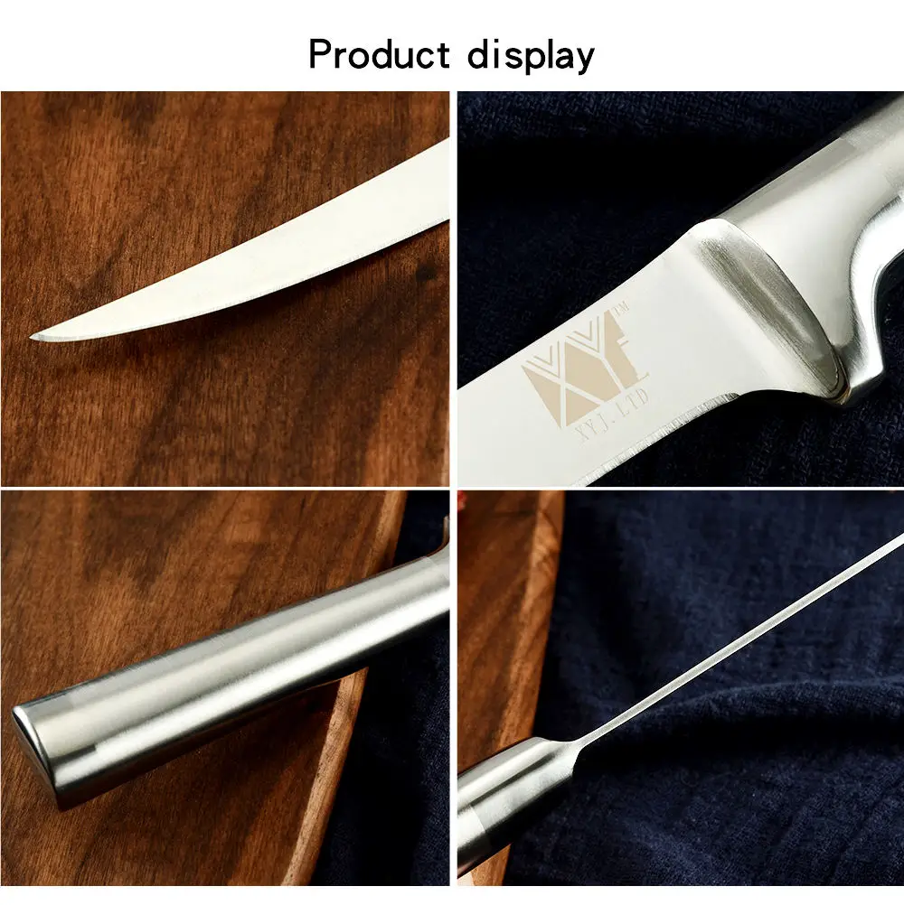 XYj набор кухонных ножей из нержавеющей стали, нож для очистки фруктов Santoku, нож для нарезки хлеба, обвалки, ножницы в форме рыбы, набор ножей, аксессуары