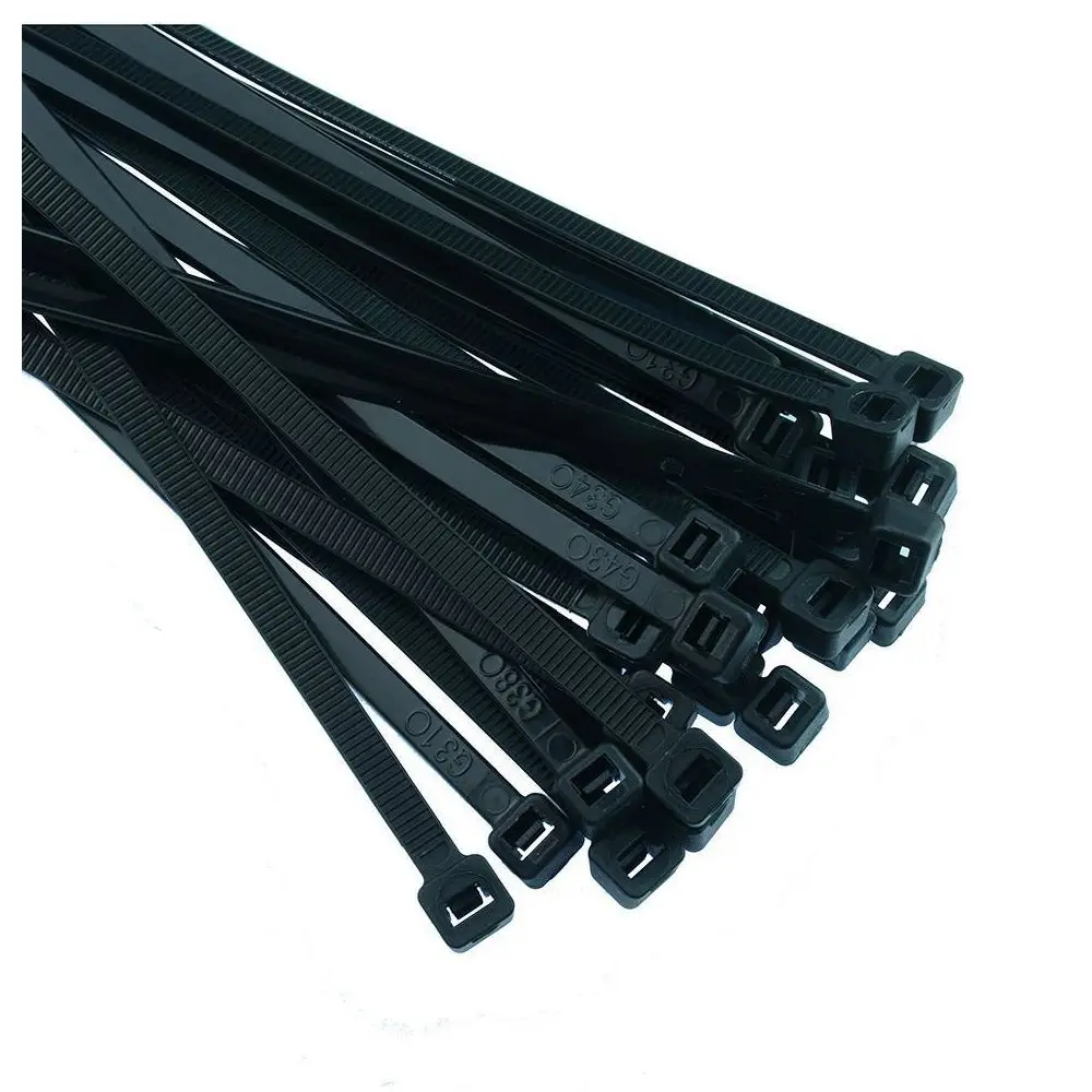 Лучшая цена черные пластиковые кабельные зажимы на молнии ленты 7 6x450