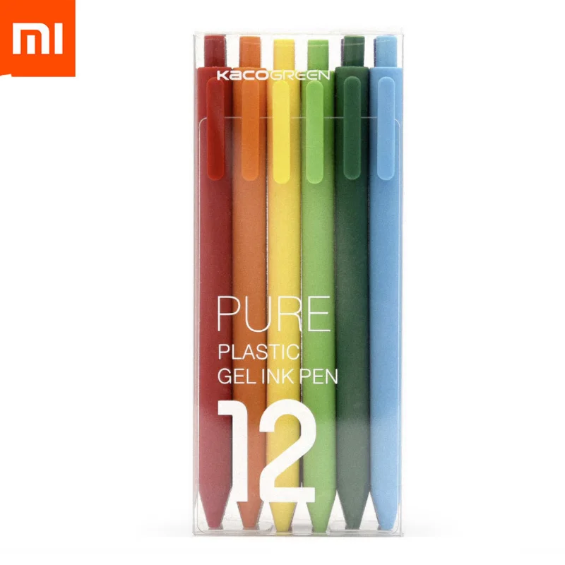 12 цветов, Xiaomi Mijia KACO, цветная ручка со знаком, 0,5 мм, запасная ручка, длина письма, 400 м, радужная цветная ручка для детского подарка