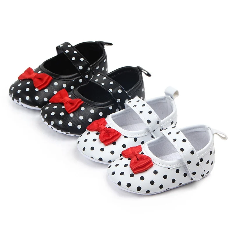 Baby Girl Shoes Toddler Infant Anti-slip Polka Dot PU First Walkers Kids Footwear For Girls |