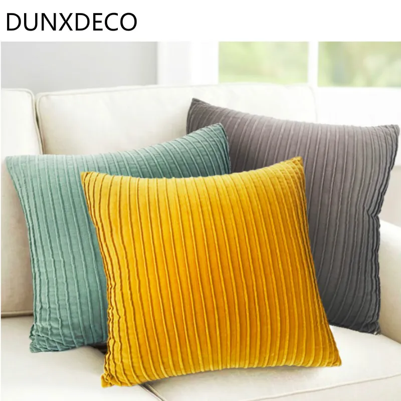 DUNXDECO наволочка для подушки, квадратный декоративный чехол для подушки, французская складка, бархат, художественный дизайн, Coussin, украшение для дома, офиса, дивана