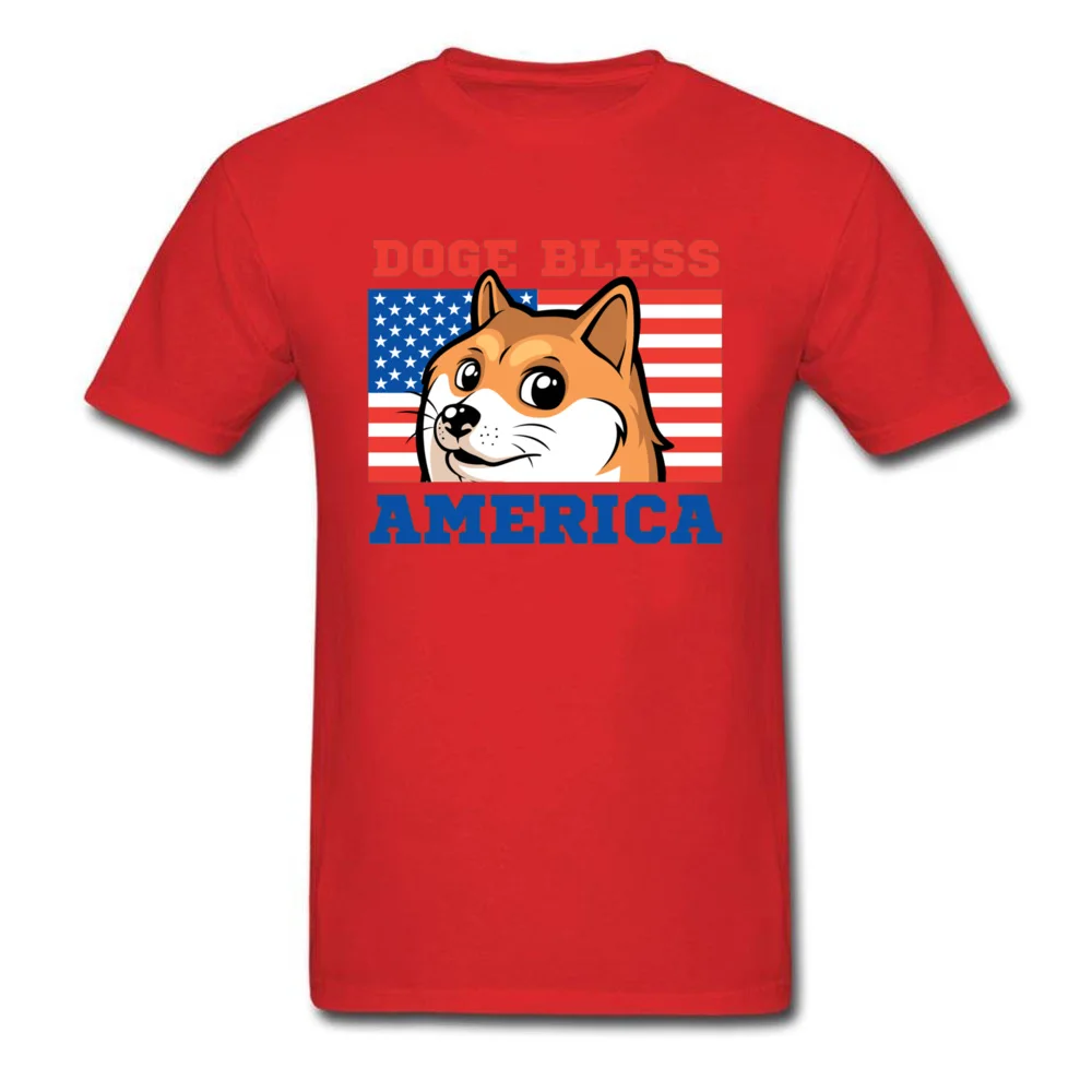 Мужская футболка с принтом Doge Bless рисунком американского флага карты собаки