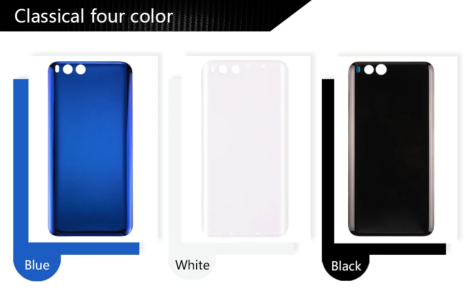 Задний корпус для XIAOMI Mi6 задняя крышка для Mi 6 стекло замена Mi6 батарейный дверной чехол Черный Белый Синий Замена